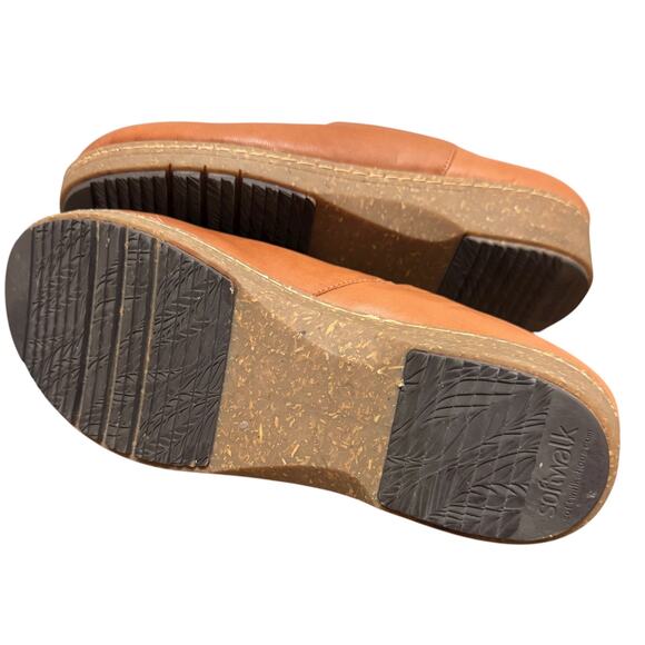 SoftWalk Leather Slip-On Clogs Brown Comfort Mules Size 12M - Picture 3 of 5